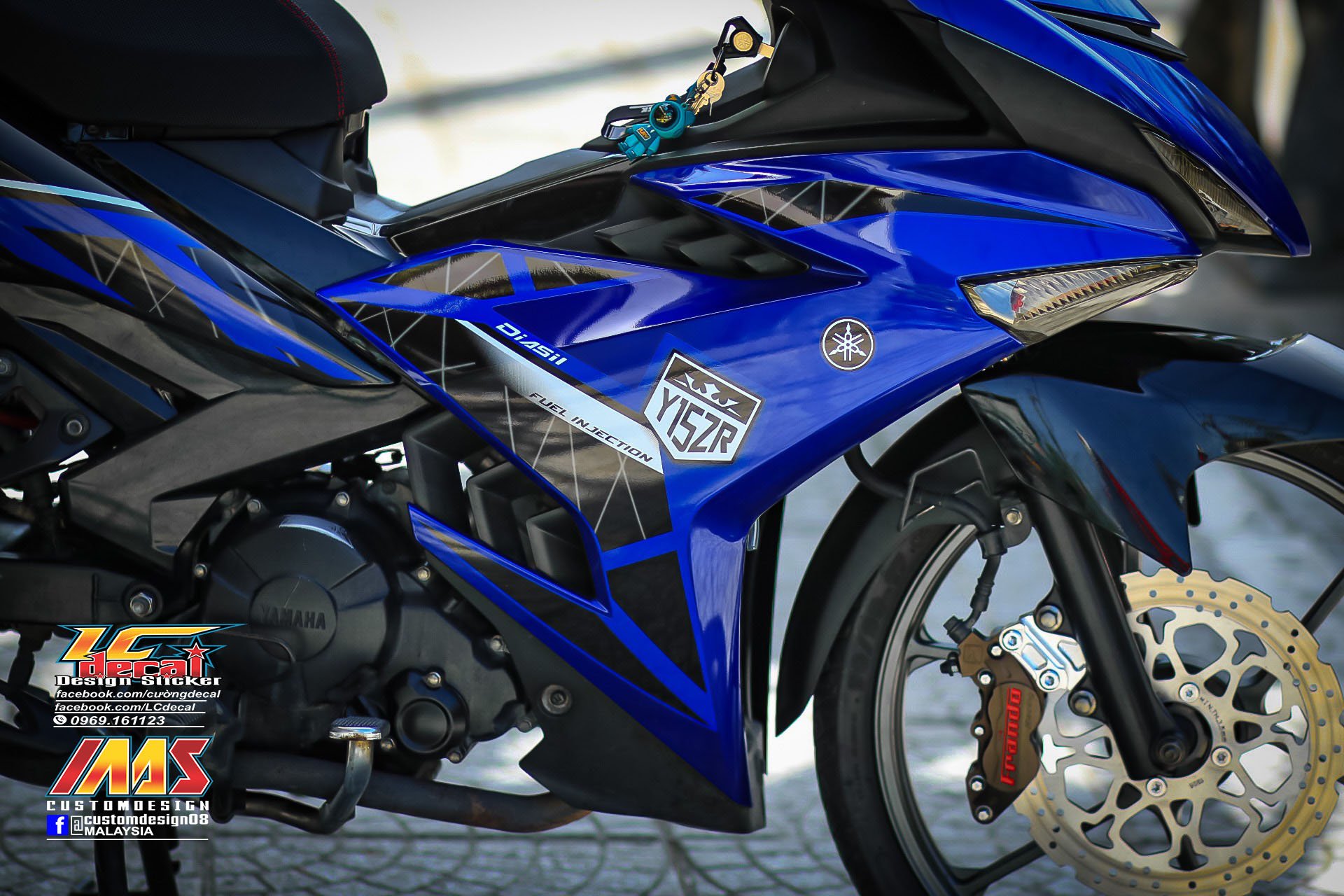 Yamaha Exciter 150 tuyệt đẹp với bộ tem màu xanh đi kèm phụ kiện đắt giá