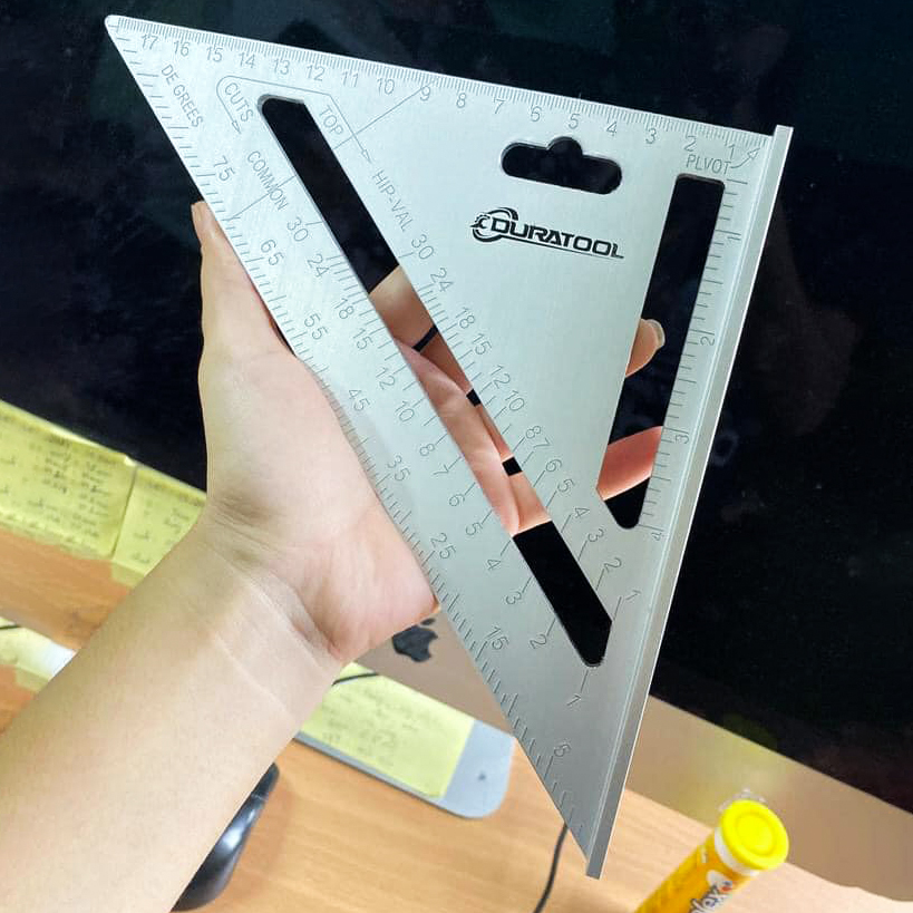 Thước Mòi Nhôm - Thước Đo Góc Tam Giác Đo Độ Nghiêng, Độ Dốc Mặt Phẳng