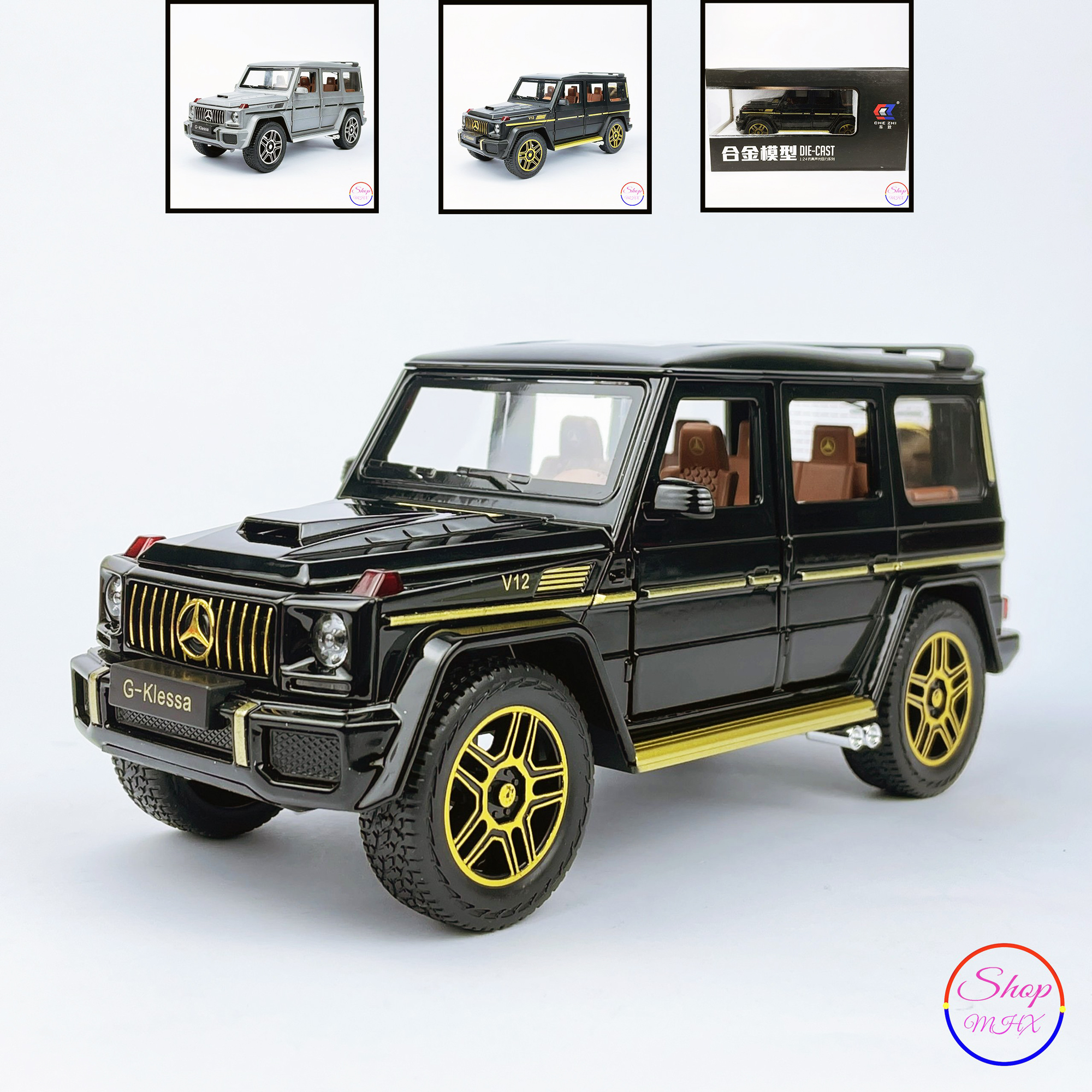 Xe mô hình sắt Mercedes-AMG G63 G-Klessa TẶNG KÈM BIỂN SỐ tỉ lệ 1:24 XLG