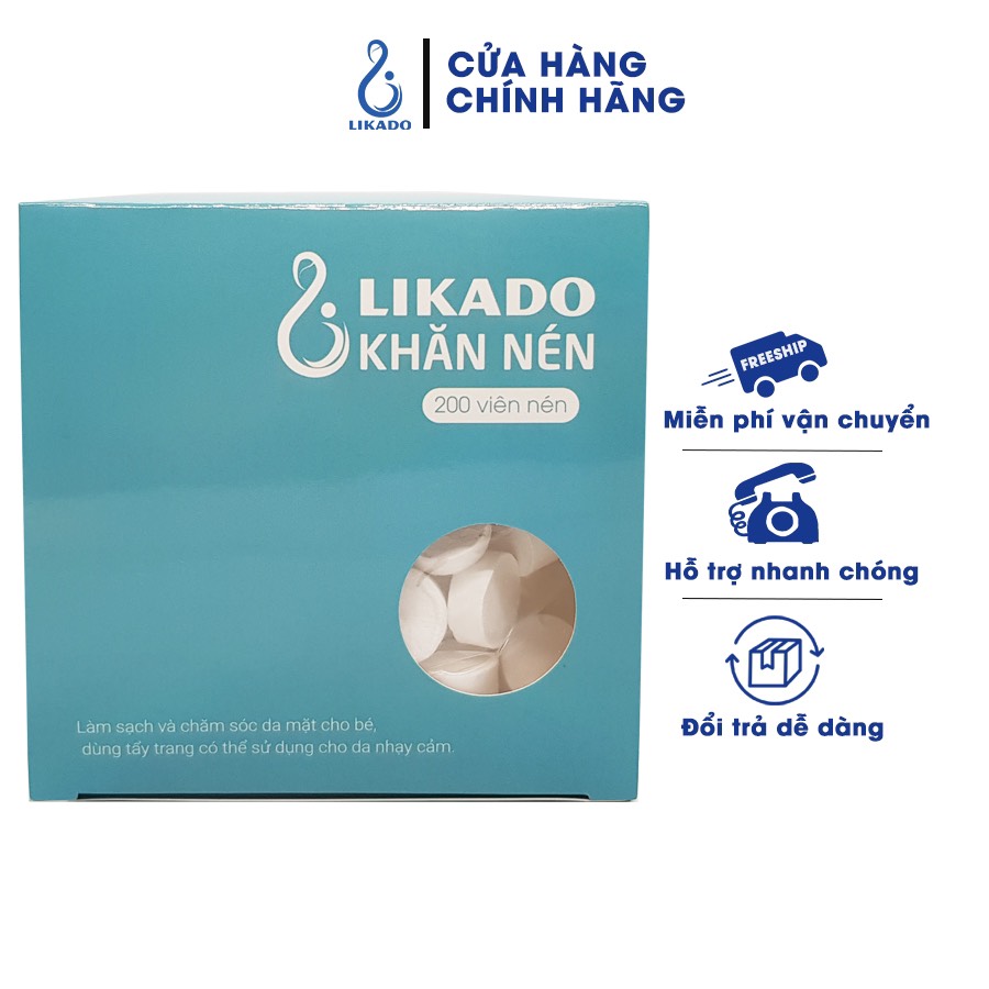 Khăn nén likado dạng viên 200 viên trần
