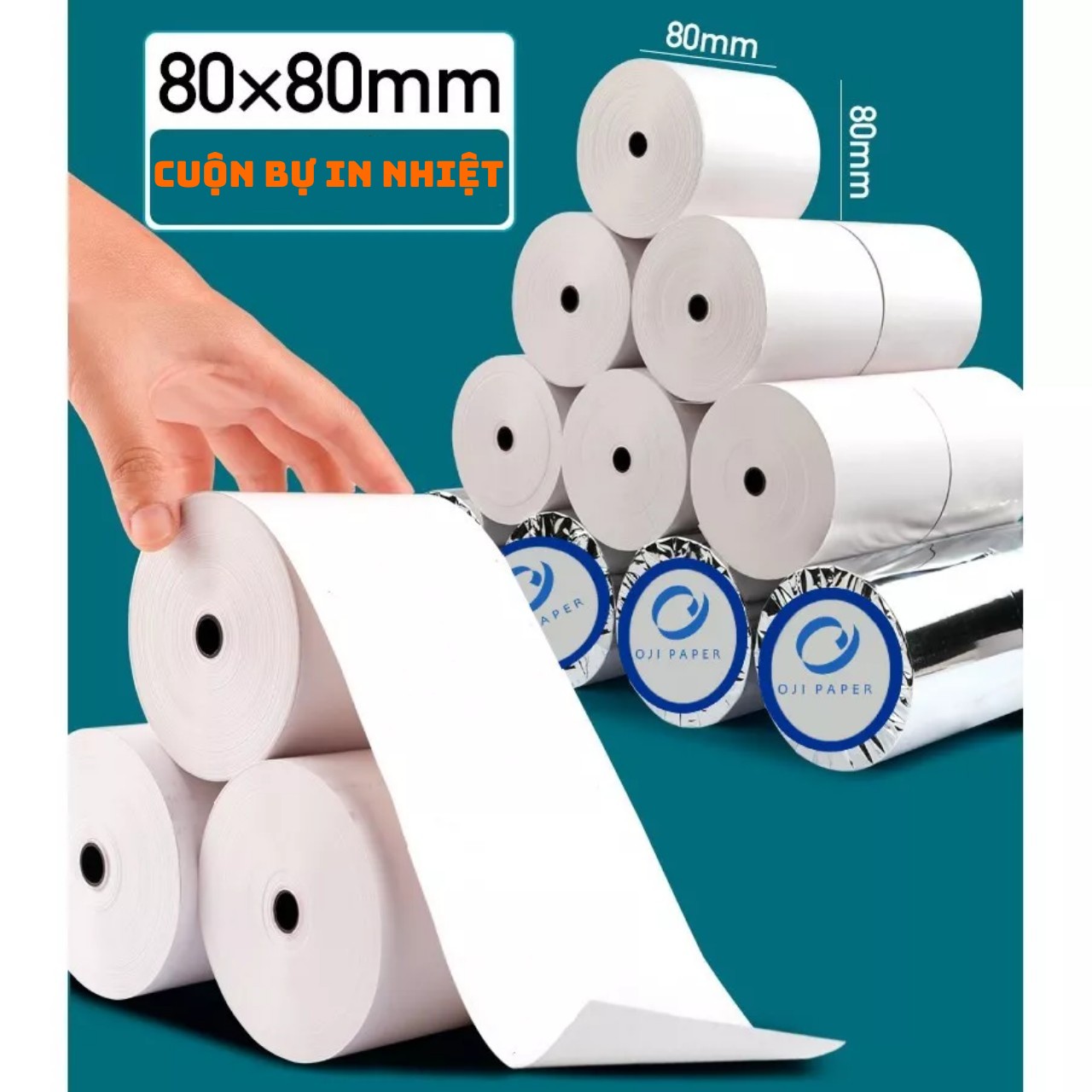 Giấy in nhiệt k80x80 giấy in hóa đơn 80mm giấy in bill k8080mm