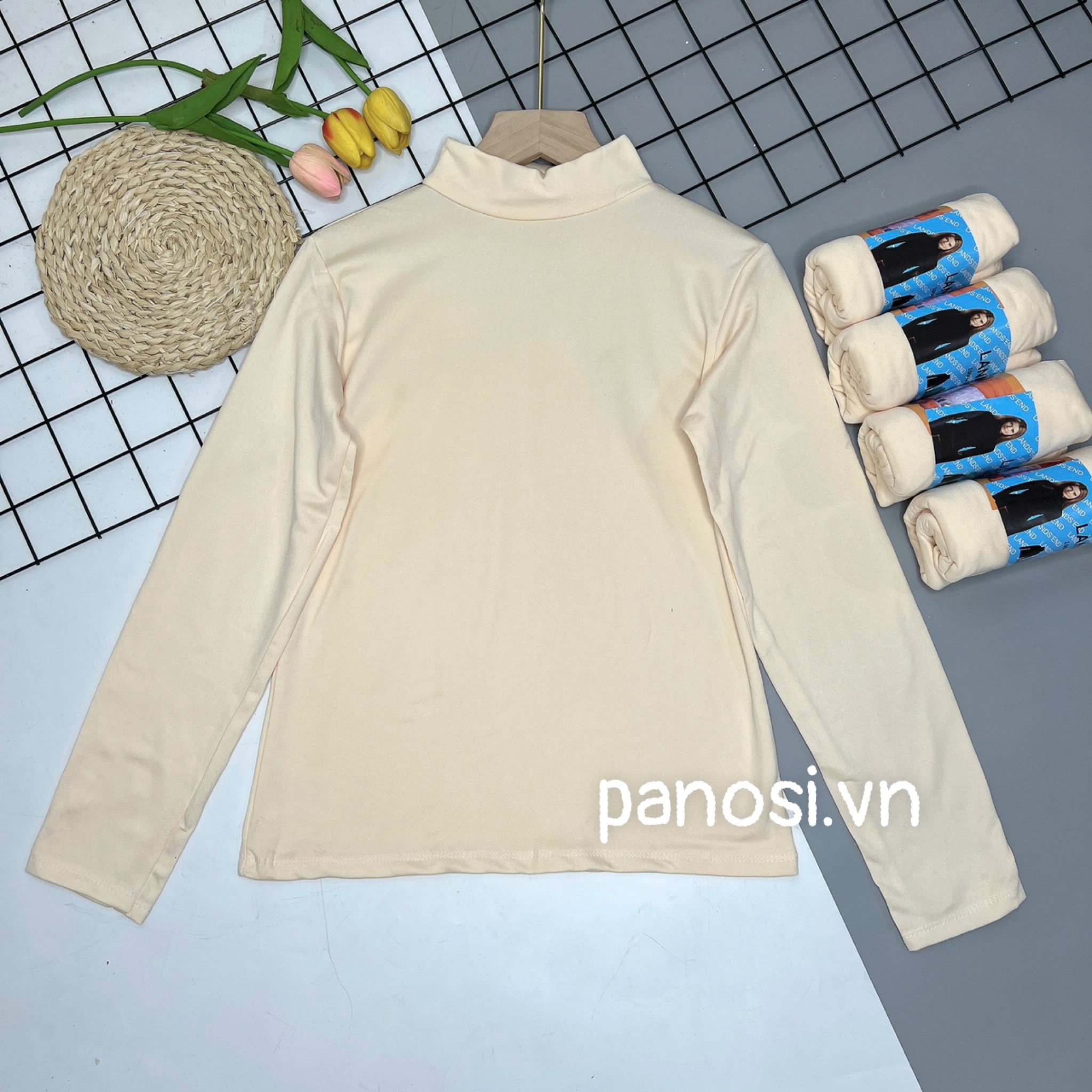Áo giữ nhiệt nữ cổ cao 3cm áo thu đông nữ siêu co giãn, mặc thoải mái Panosi - A510