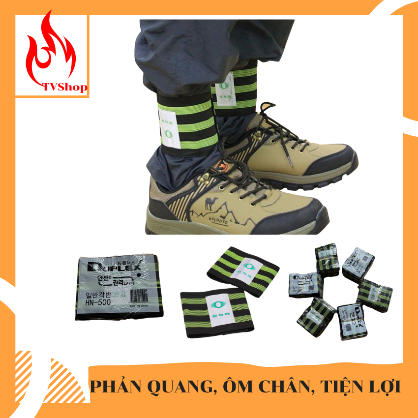 Bộ bó ống quần phản quang, Băng thun bó Hàn quốc - Xà cạp bó ống quần chuyên dùng đi rừng, đi phượt