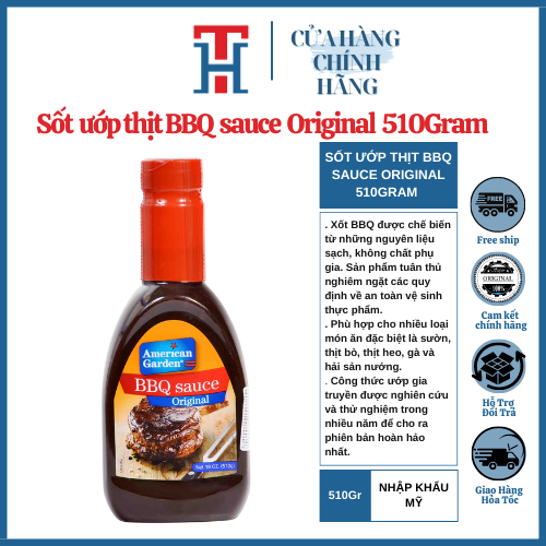 Sốt Thịt Nướng BBQ - BBQ Sauce Original American Garden 510Gram [Nhập Khẩu Mỹ]