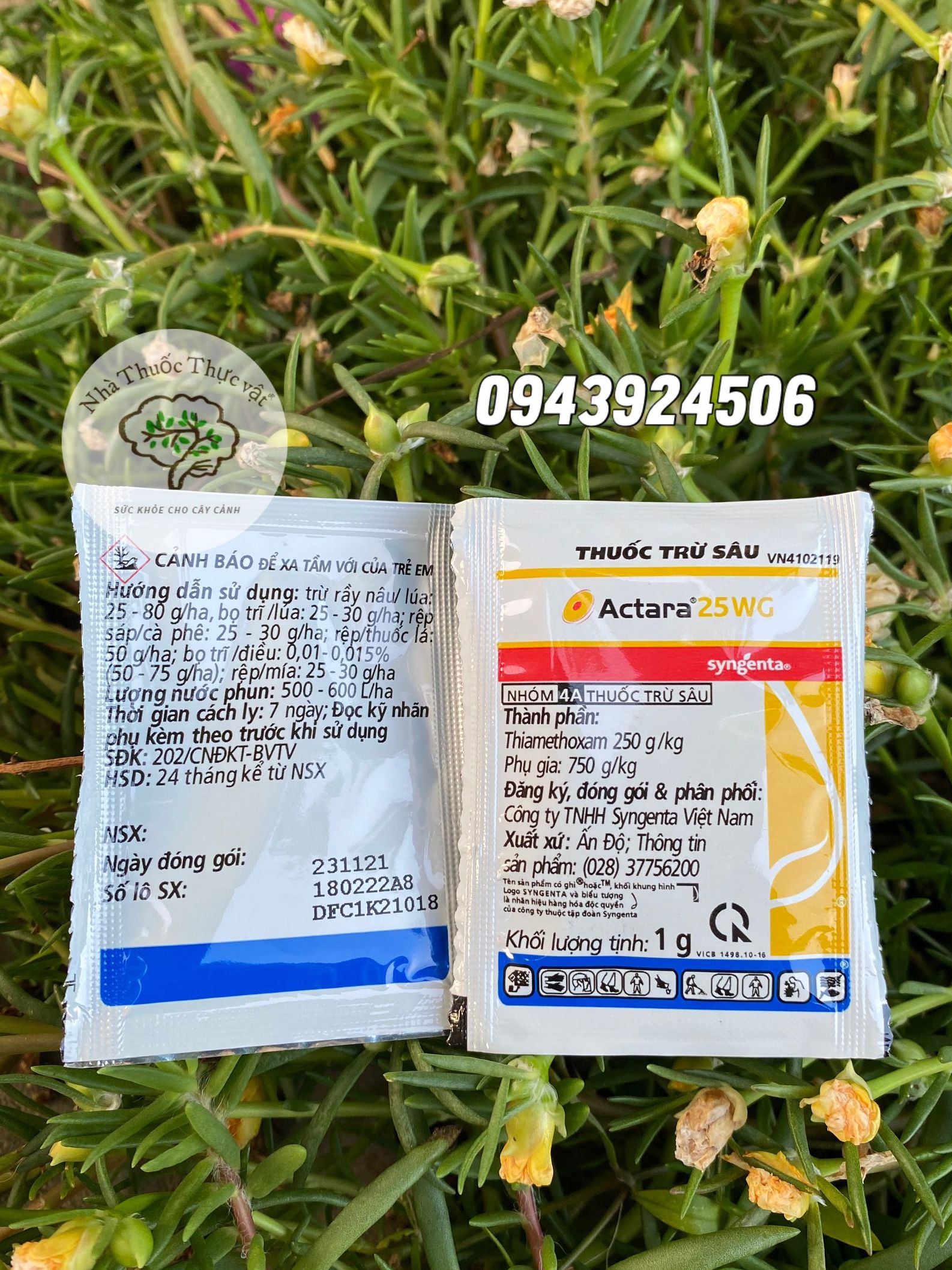 Actara 25wg ,bọ trĩ , sâu cuốn lá, rầy.. gói 1g