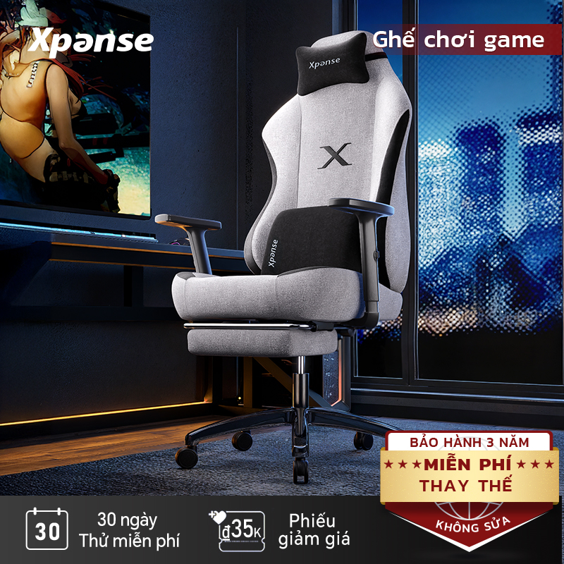 Ghế chơi game Xpanse 003 có đệm không cánh nâng cấp, vải Nano-Tech, 135° tựa lưng có thể điều chỉnh, thiết kế tiện dụng trong nhiều giờ làm việc và chơi game thoải mái
