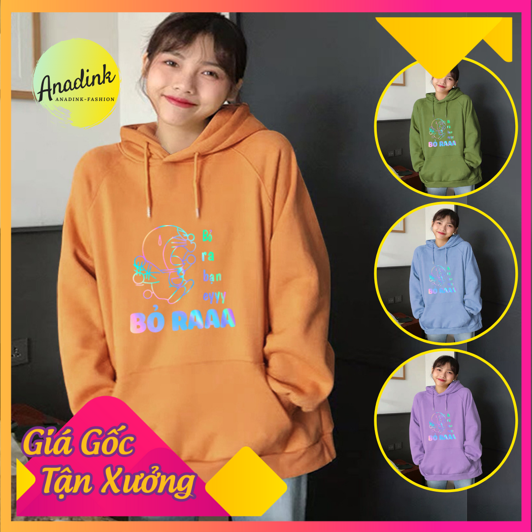 [HCM]Áo Khoác Nỉ HOODIE In Phản Quang Đôremon Mềm Mại Mới