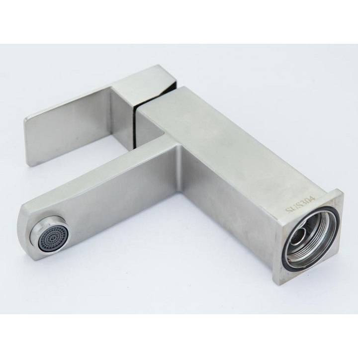 Vòi lavabo, vòi nước, vòi rữa mặt, vòi rữa tay, vòi nước nóng lạnh inox 304 20cm ,vòi lavabo nóng lạnh dạng vuông inox 304