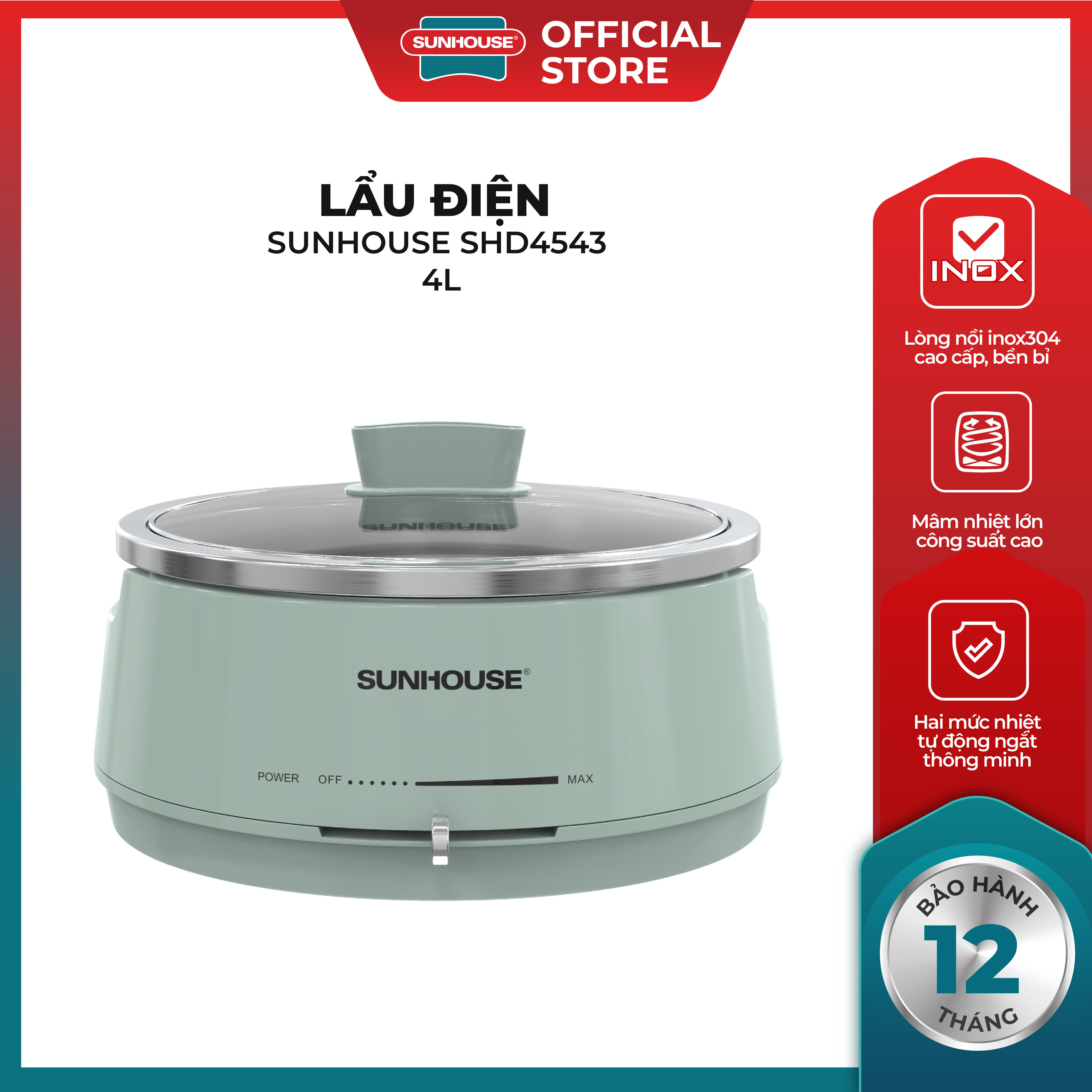 LẨU ĐIỆN 4L SUNHOUSE SHD4543
