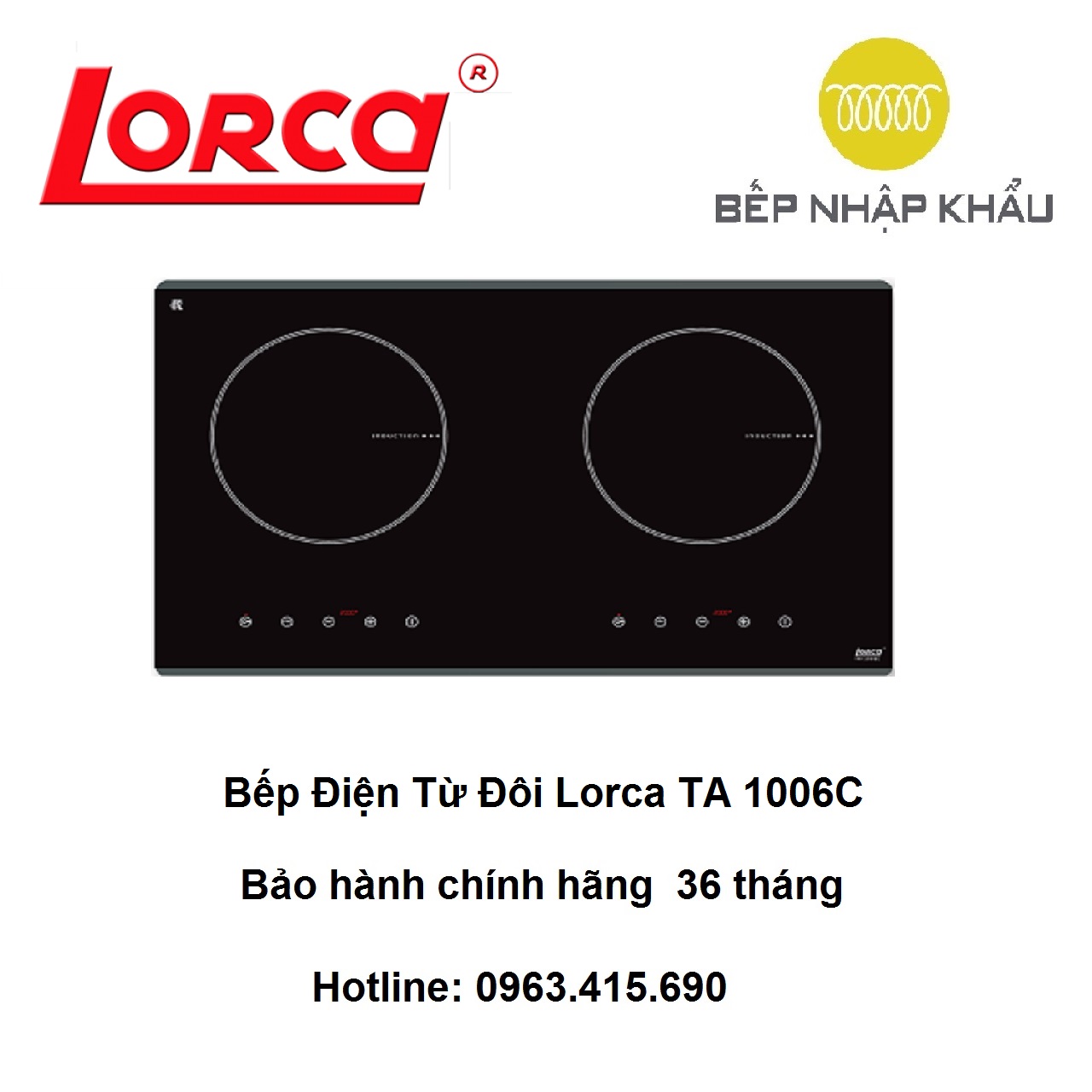 Bếp điện từ đôi Lorca TA 1006C, thiết kế đẹp mắt, tinh tế, nhiều tính năng thông minh, giúp nâng cao hiệu quả nấu nướng, tiết kiệm điện năng