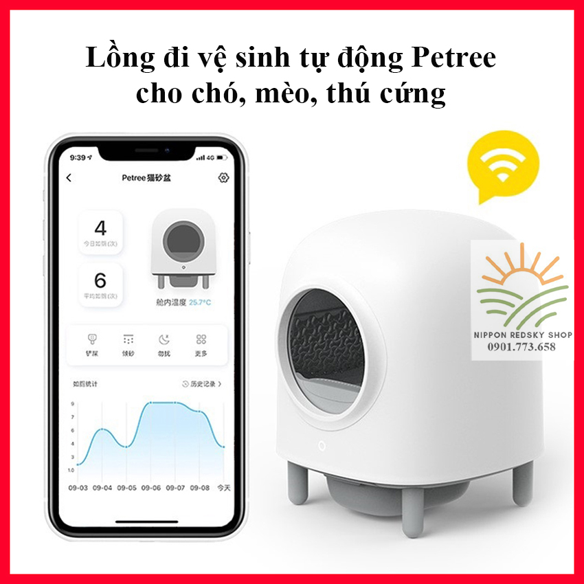 Nhà vệ sinh tự động cho chó mèo Petree có app điều khiển từ xa - máy dọn phân tự động cho mèo, thú cưng - lồng vệ sinh chó mèo, khay vệ sinh chó, khay vệ sinh mèo, chăm sóc thú cưng, chăm sóc vật nuôi
