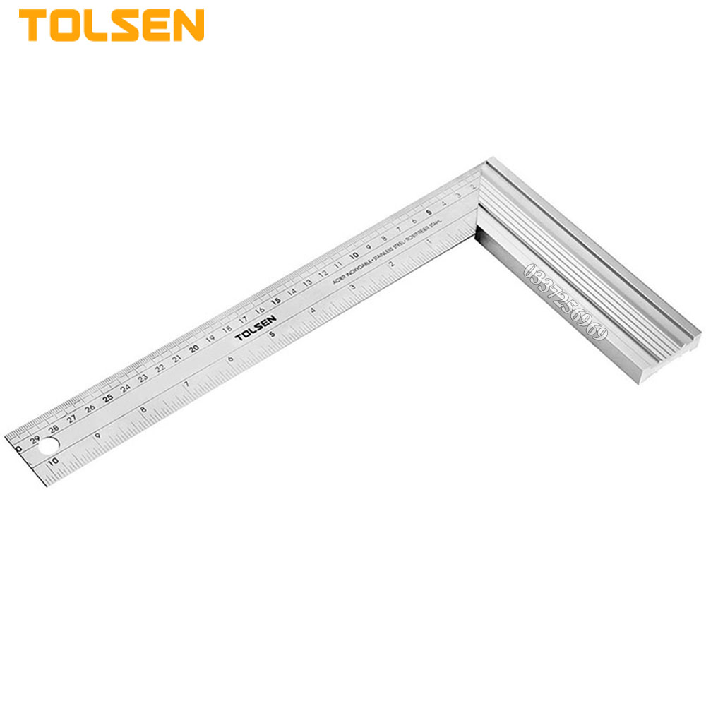 Thước góc cán nhôm tolsen 35038 size: 250mm,10" - xuất khẩu thị trường châu âu
