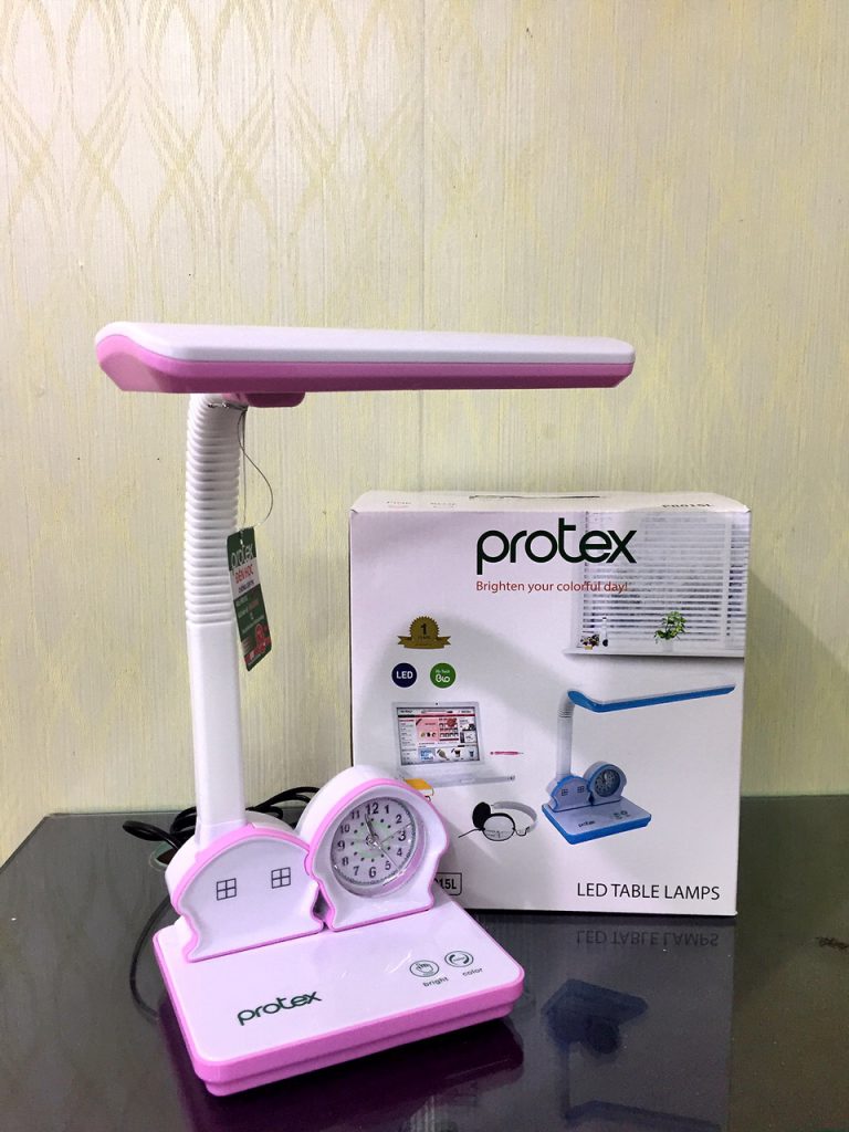 Đèn bàn chống cận thị Protex Model Pr015 Màu Hồng Có Bóng