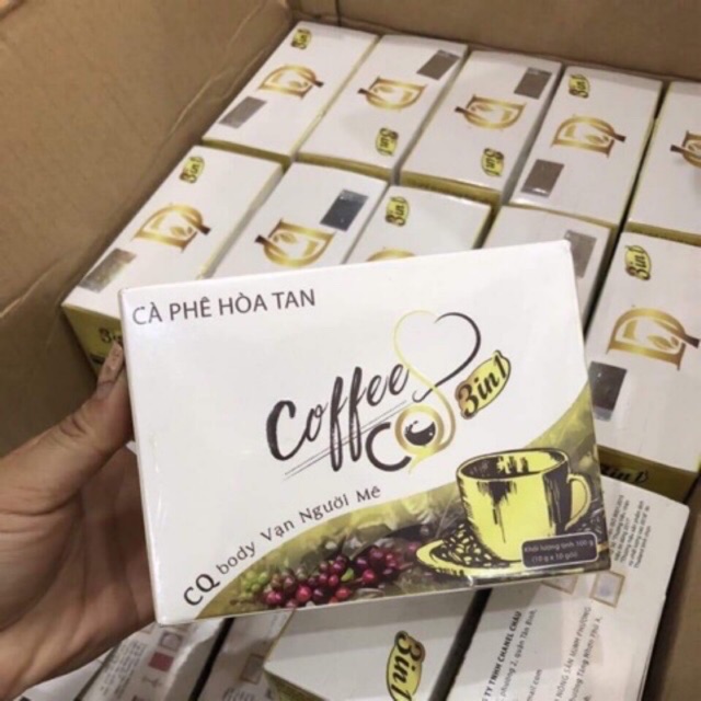 Cà phê giảm cân cq slim coffee 3in1- cà phê cq slim hộp 10 gói- cà phê cq slim 3in1