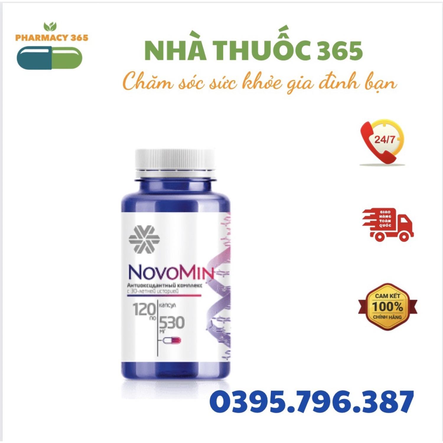 [Novomin Siberian] Thực phẩm bảo vệ sức khỏe Siberian Novomin – 120 viên – Date T2/2024