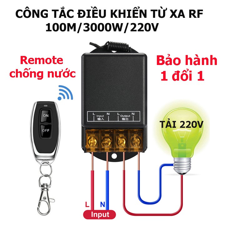 Mạch điều khiển từ xa 220v 100m 30a 3000w mẫu mới