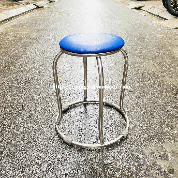 Ghế đẩu inox có nệm có vòng