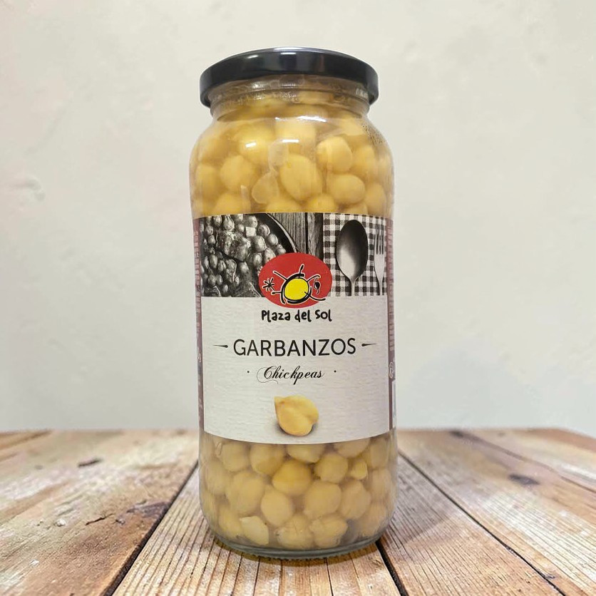 PLAZA DEL SOL [Lọ GARBANZOS 540gr] HẠT ĐẬU GÀ LUỘC NGÂM NƯỚC MUỐI TÂY BAN NHA Chickpeas