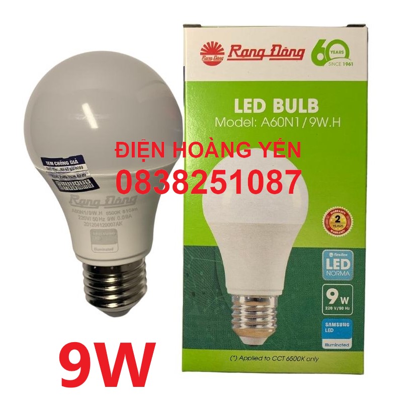 Bóng đèn led búp rạng đông 9w model a60n1/9w