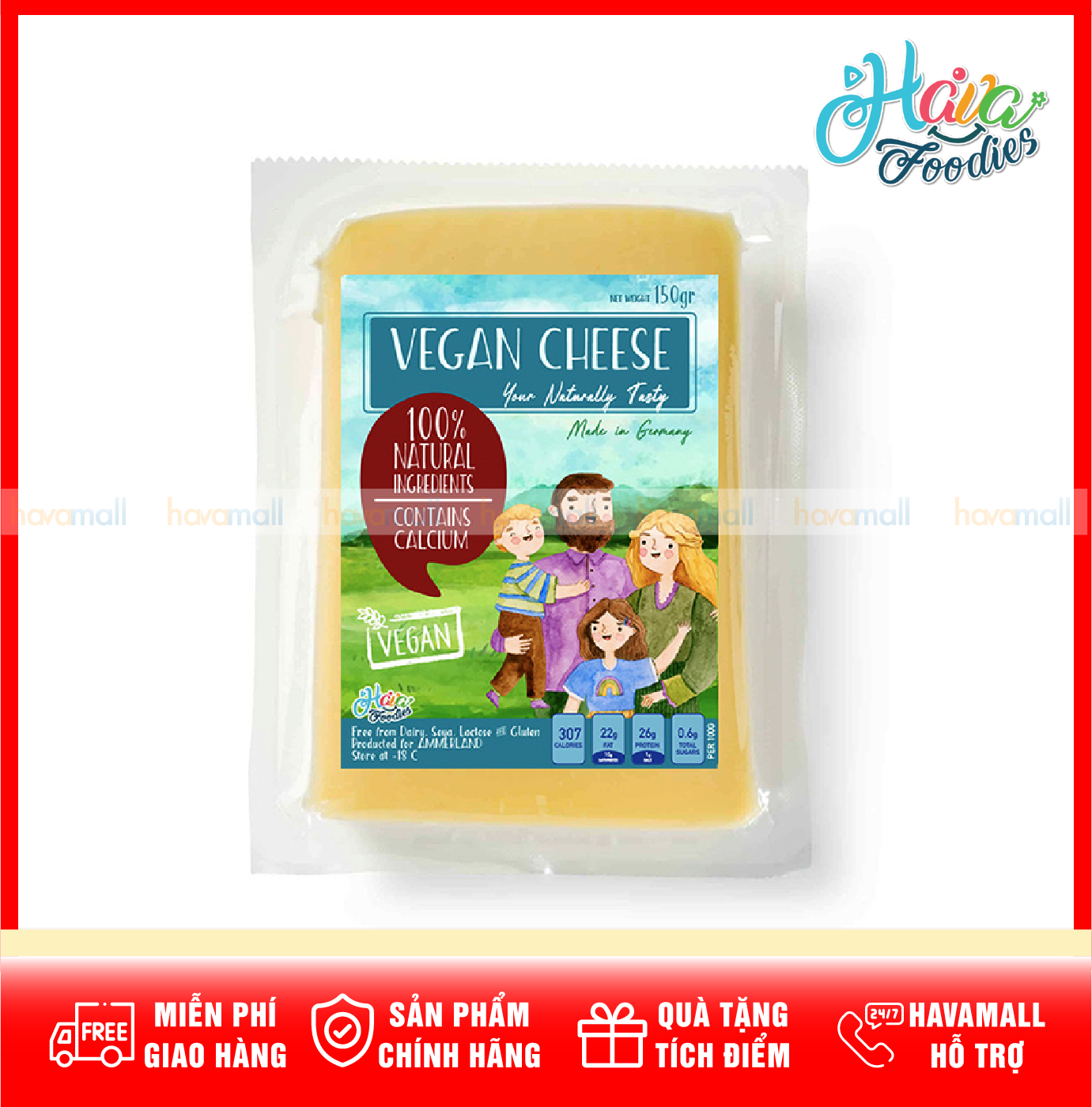 [ CHỈ GIAO HỎA TỐC 2H HCM ] Phô Mai Thực Vật Phù Hợp Với Người Ăn PhoMai Thuần Chay – Cheese Product With Vegetable Oil 150g