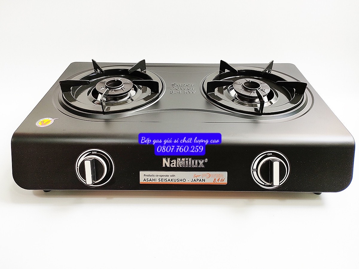 Bếp gas đôi 6 tấc mặt men công suất lớn namilux ds2163apf - hàng chính hãng