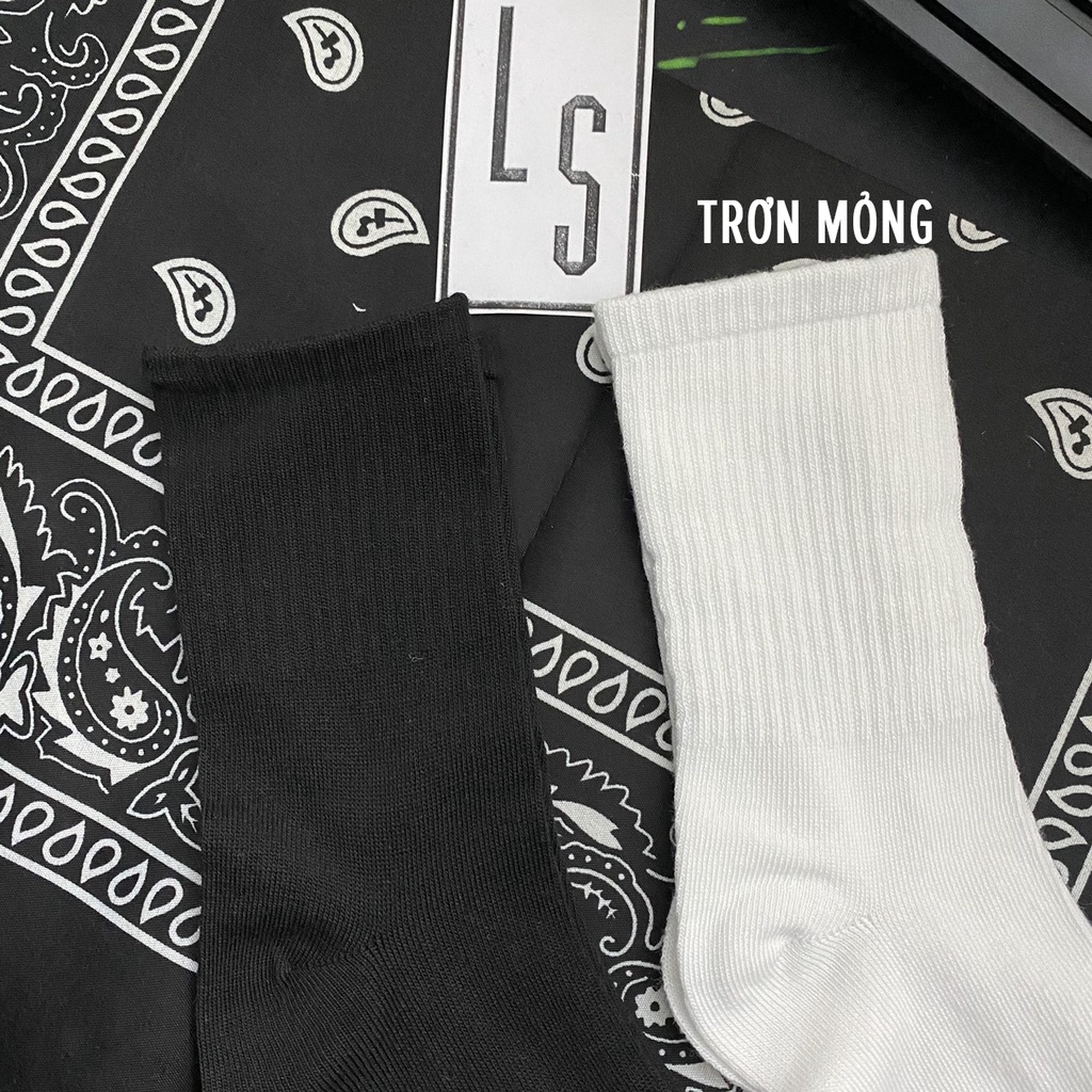 Tất cao cổ trơn gân - tất trơn gân unisex
