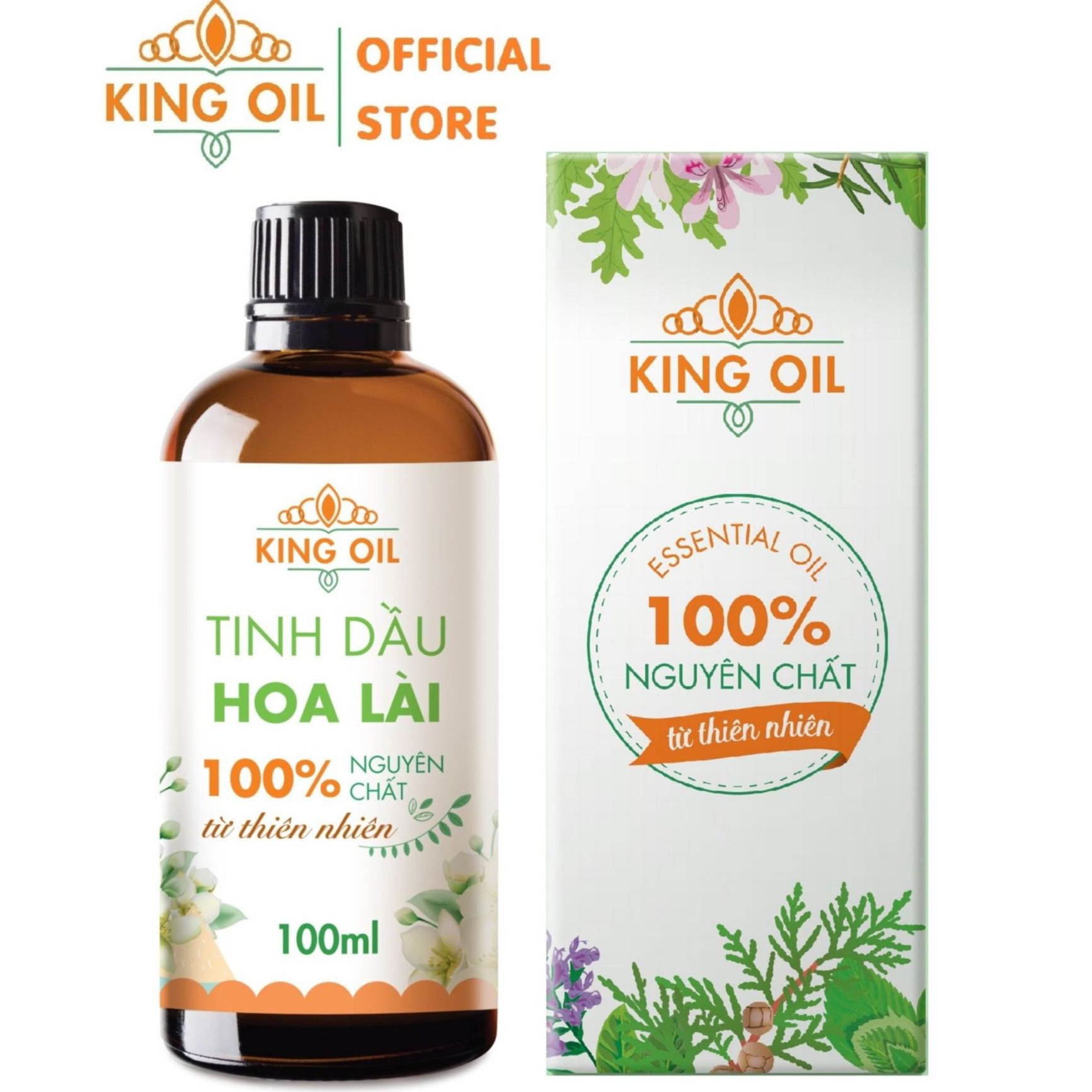 Tinh dầu Lài (Hoa Nhài, Hoa Lài) 100ml nguyên chất Organic từ thiên nhiên, thơm phòng, xông phòng, thư giản, đuổi muỗi, giảm stress - KingOil