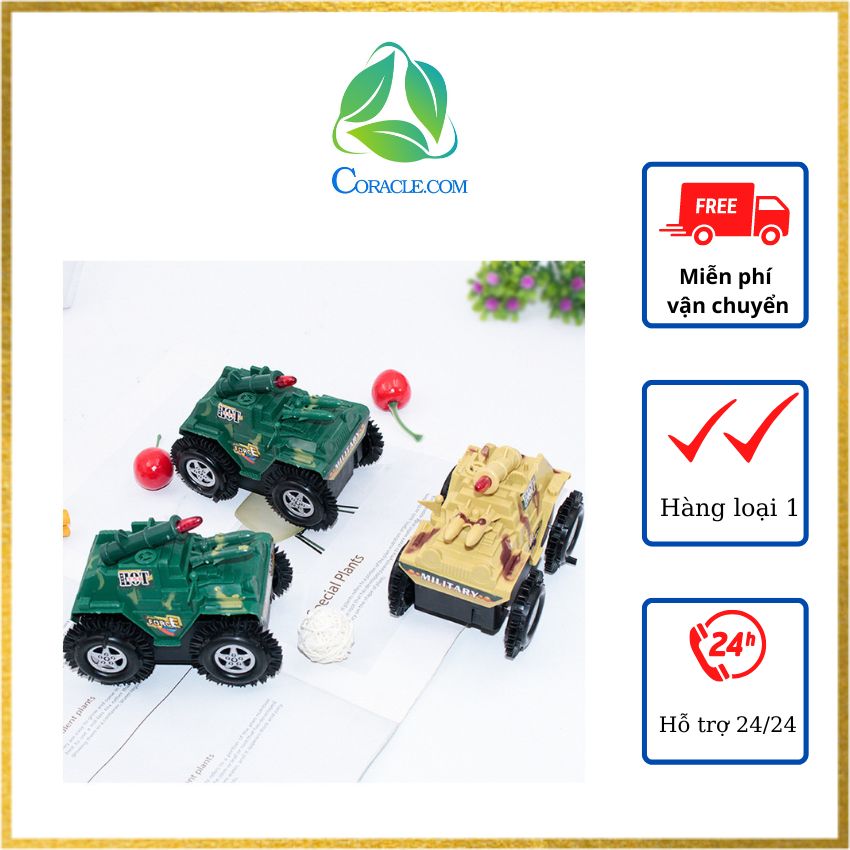 [Feeship] Đồ Chơi Xe Tăng, Coracle.MS0014. Đồ Chơi Xe Tăng Nhào Lộn Có Đèn,Có Nhạc Vui Nhộn Cho Bé.
