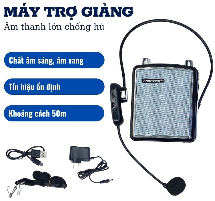 Máy trợ giảng cho giáo viên, loa trợ giảng mic không dây - zangsong s570 không dây kèm micro kết nối bluetooth, chống hú lọc tạp âm tốt. hàng chính hãng.