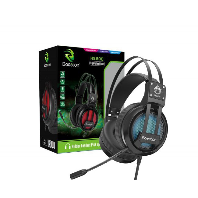 Tai nghe chuyên game bosston hs200 led chuyển màu- hàng chính hãng