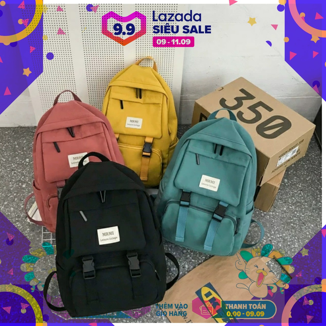 [HCM][BAO RẺ 30K] Ba lô thời trang (MRMI) phong cách Hàn Quốc phù hợp cho nam lẫn nữ thích hợp đựng laptop  đi học  đi làm  đi picnic