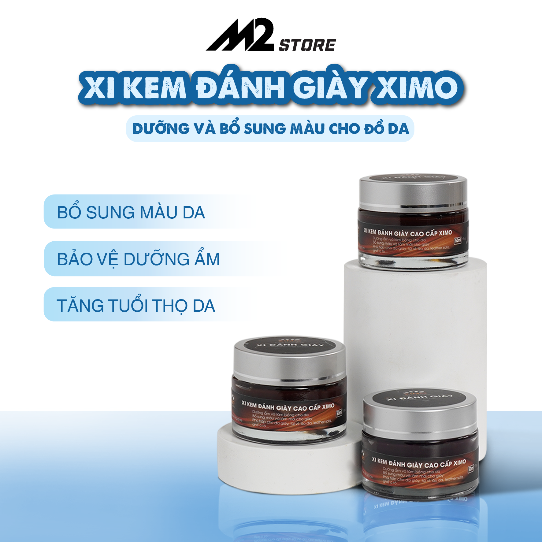 Xi kem đánh giày XIMO dưỡng và bổ sung màu cho da giày túi ví áo ghế sofa XI02
