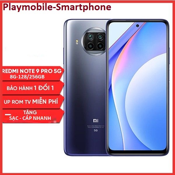 Điện Thoại Xiaomi Redmi Note 9 Pro 5G 2 sim 8/128GB CHÍNH HÃNG  | Màn 120HZ Siêu Mượt  , pin trâu  Hàng cam kết chất lượng| Playmobile