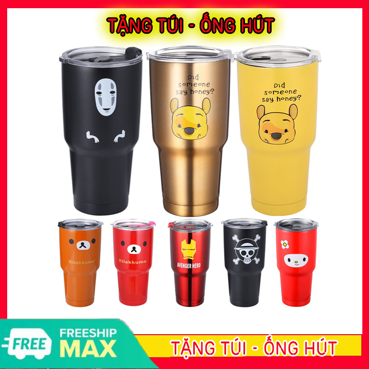 [HÀNG TỐT]  Ly Giữ Nhiệt, Bình Giữ Nhiệt, Ly Thái lan 900ml 24 + túi giữ nhiệt chống sốc + bộ ống hút Inox + cọ rửa ổng hút