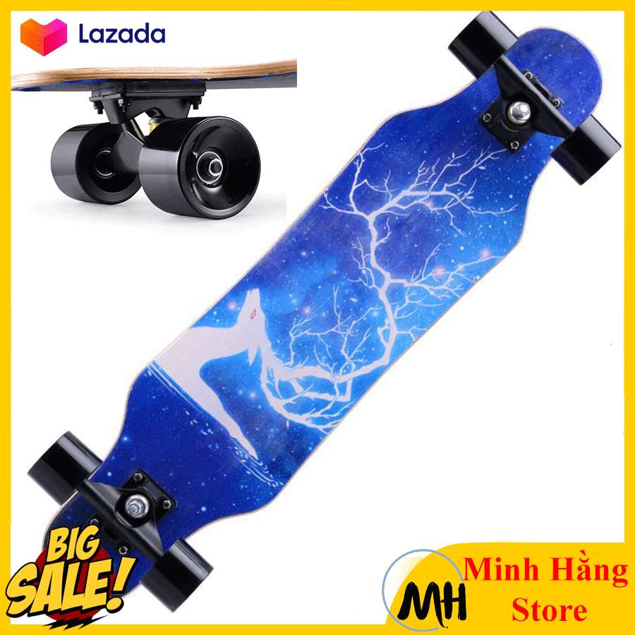 [CÓ MÃ GIẢM GIÁ+ MÃ FS] Ván Trượt Thể Thao cho người lớn Sport & Dancing Mini Freeride Longboard Skating 80 cm - Ván Trượt Có Nhám Chống Trượt, Ván Trượt Gỗ Chống Nước Cực Tốt Chịu Lực Tốt, Ván trượt Nam