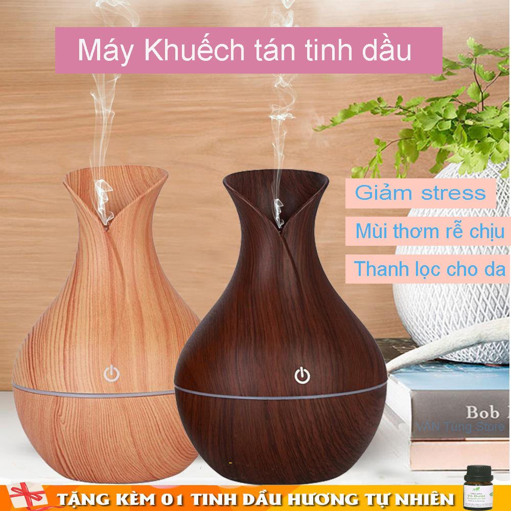 Máy Phun Tinh Dầu, Máy Khuyech Tan Tinh Dau, Máy Phun Sương, Máy Phun Tinh Dầu - Thanh Lọc Không Khí, Giảm Bụi Bẩn, Khử ION, Cải Thiện Sức Khỏe, Giúp Giảm Căng Thẳng - Khả Năng Lan Tỏa Mùi Hương Tuyệt Vời-[QUÀ TẶNG HOT] 01 Tinh Dầu Trị Giá 35k!!!
