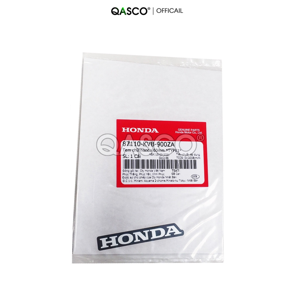 Tem chữ honda air blade 110 / click cỡ 60mm type1 qasco