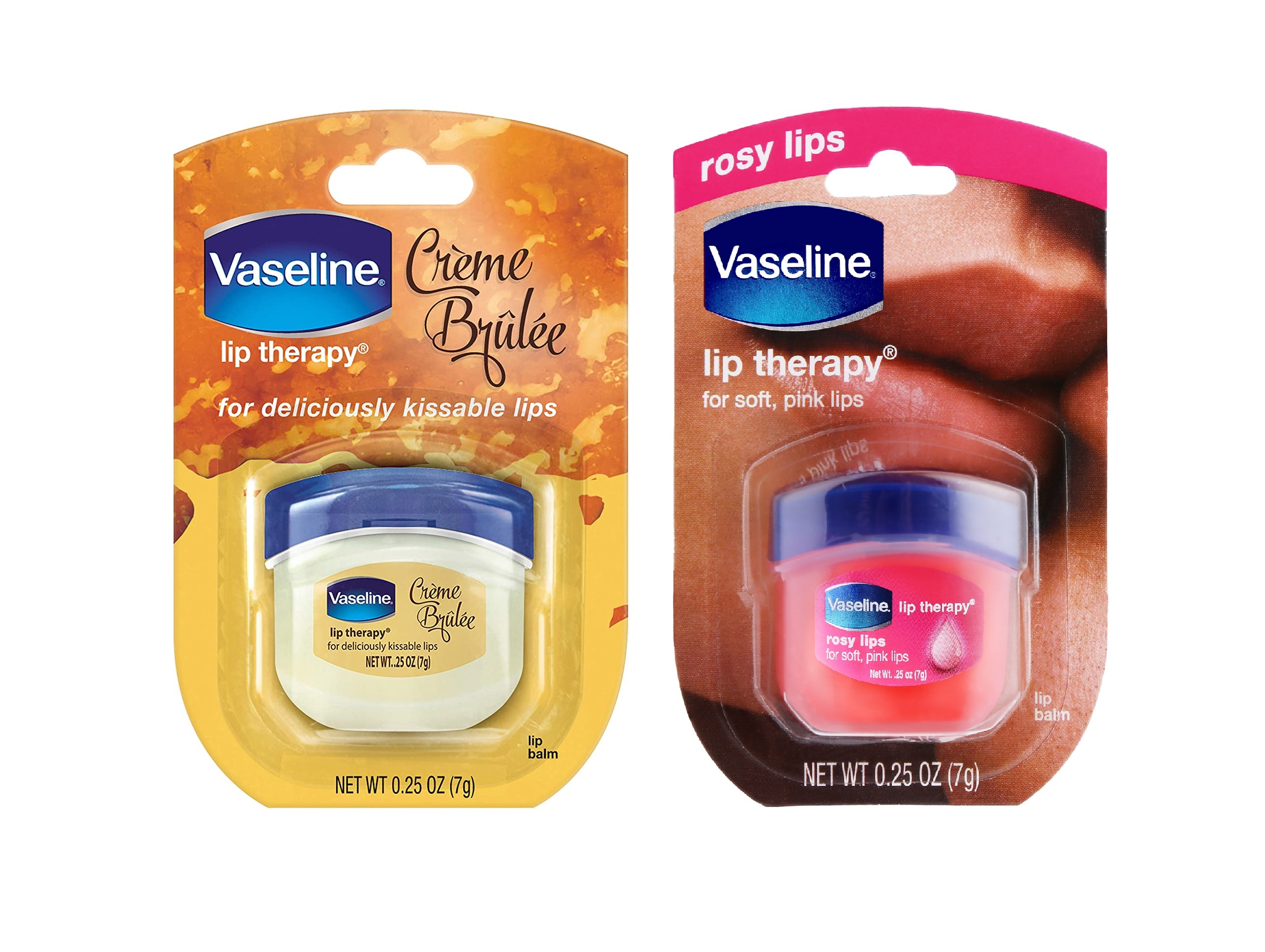 Son dưỡng ẩm cho môi Vaseline Lip Balm for Instantly Soft Smooth Lips Creme Brulee/Rosy Lip 7g (Mỹ)