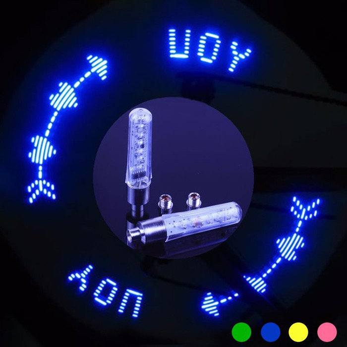 Đèn led chạy chữ gắn vào van của xe máy,xe đạp các loại