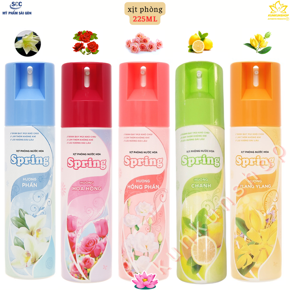 Xịt phòng Spring 225ml chính hãng mẫu mới
