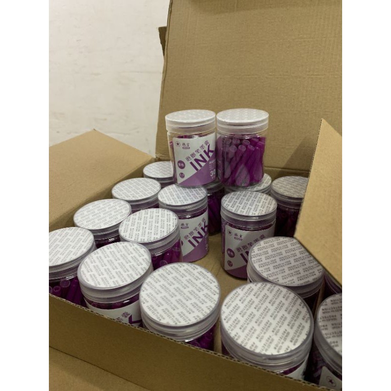 Hộp 30 ống mực màu tím,xanh,đen viết xóa đượ