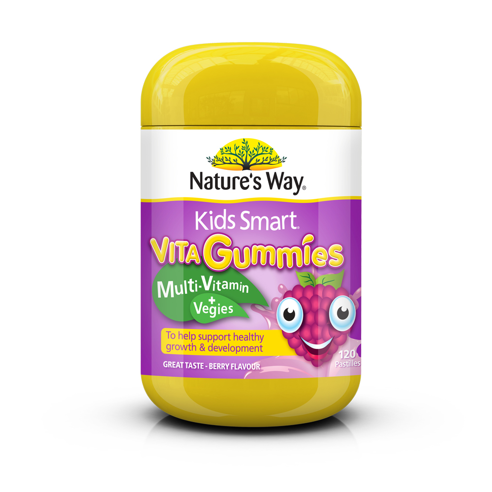 Kẹo bổ sung vitamin và rau quả nature's way kids smart vita gummies multi vitamin & vegies 60 gummies