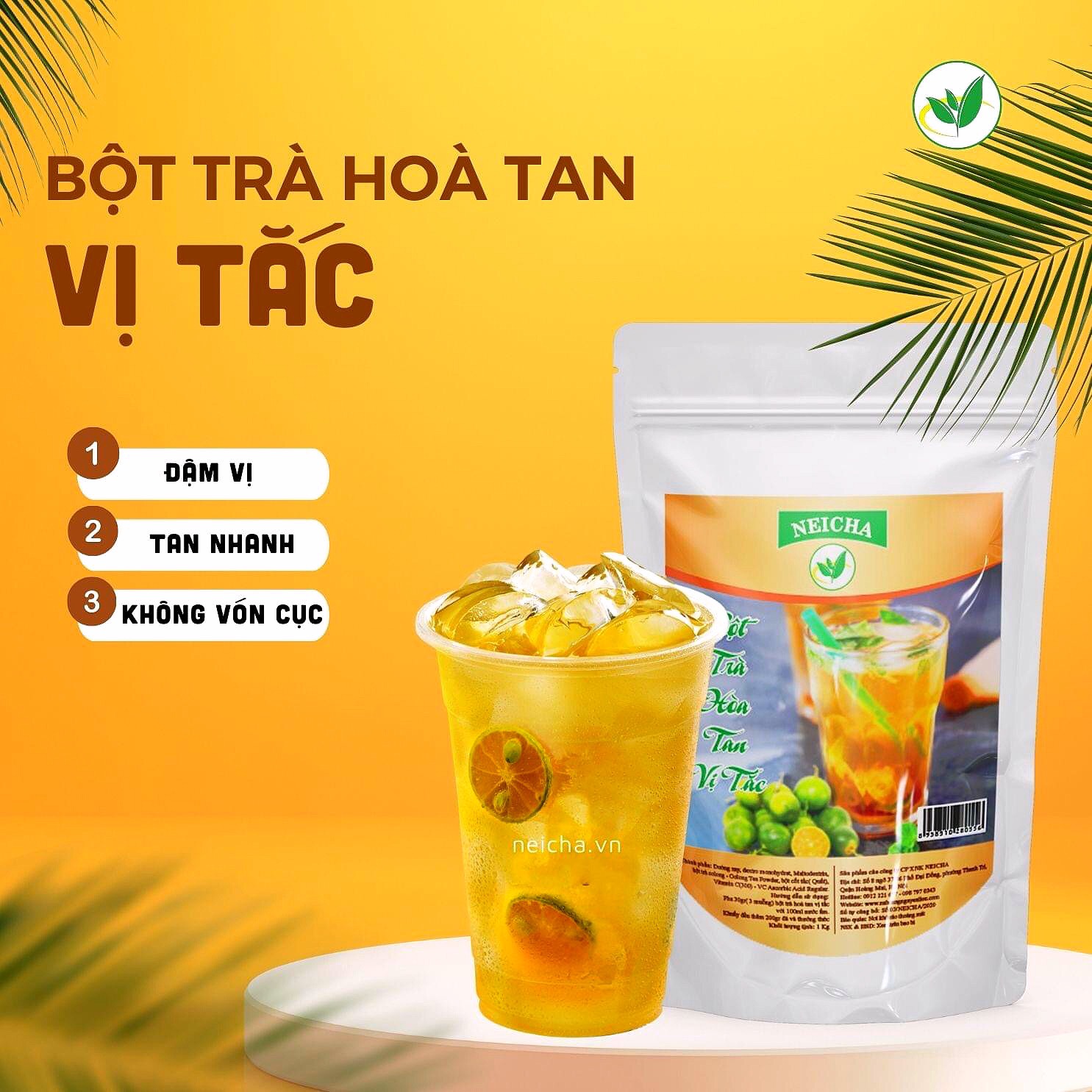 [Hàng Chính Hãng]Trà Tắc Neicha/ Bột trà tắc PHA SẴN TIỆN LỢI, thơm ngon chuẩn vị.