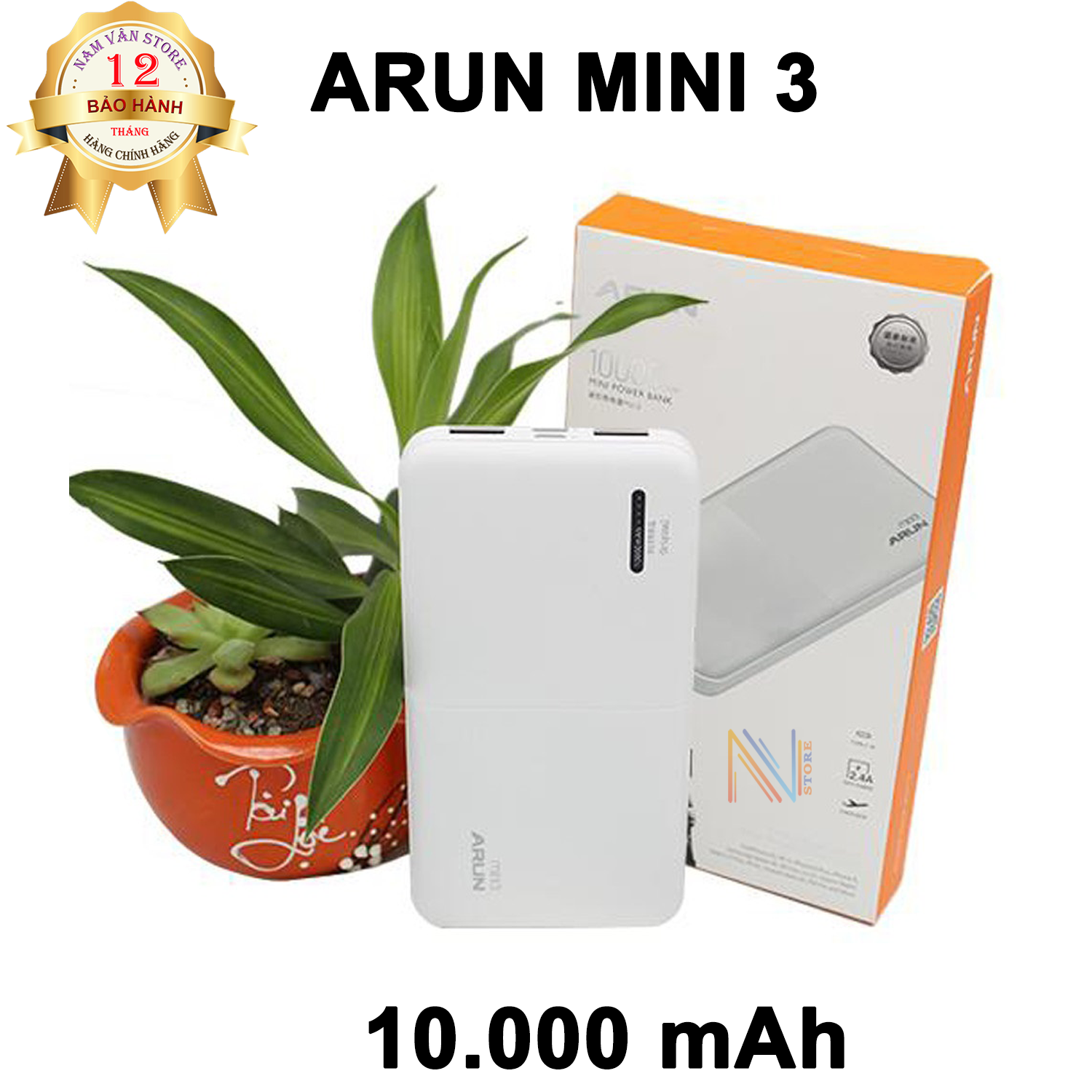 [Bảo Hành 12 Tháng] Pin Sạc Dự Phòng ARUN MINI3 (NEW) Dung Lượng 10.000 mAh - Hàng Chính Hãng