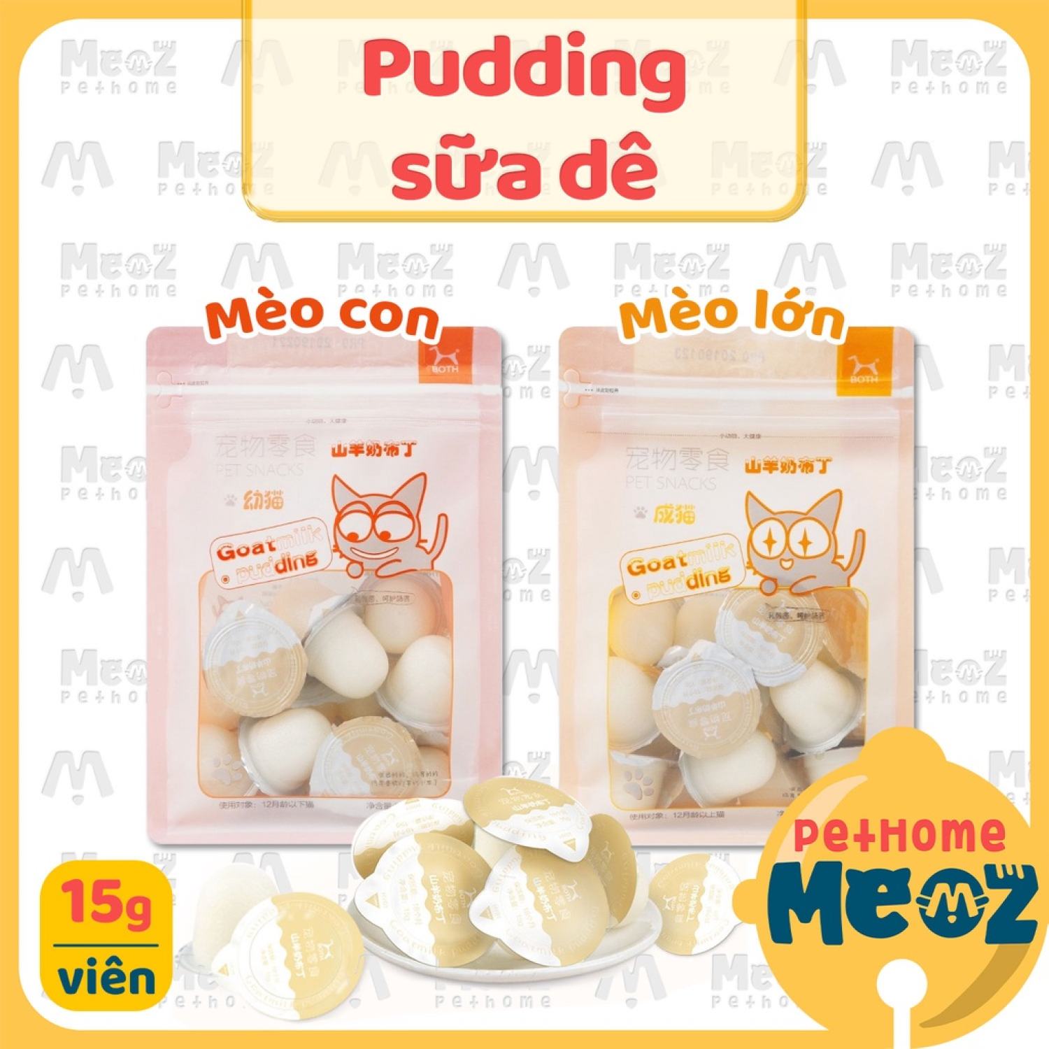 Pudding sữa dê cho mèo - Thạch bổ sung canxi cho mèo | MeoZ Pet