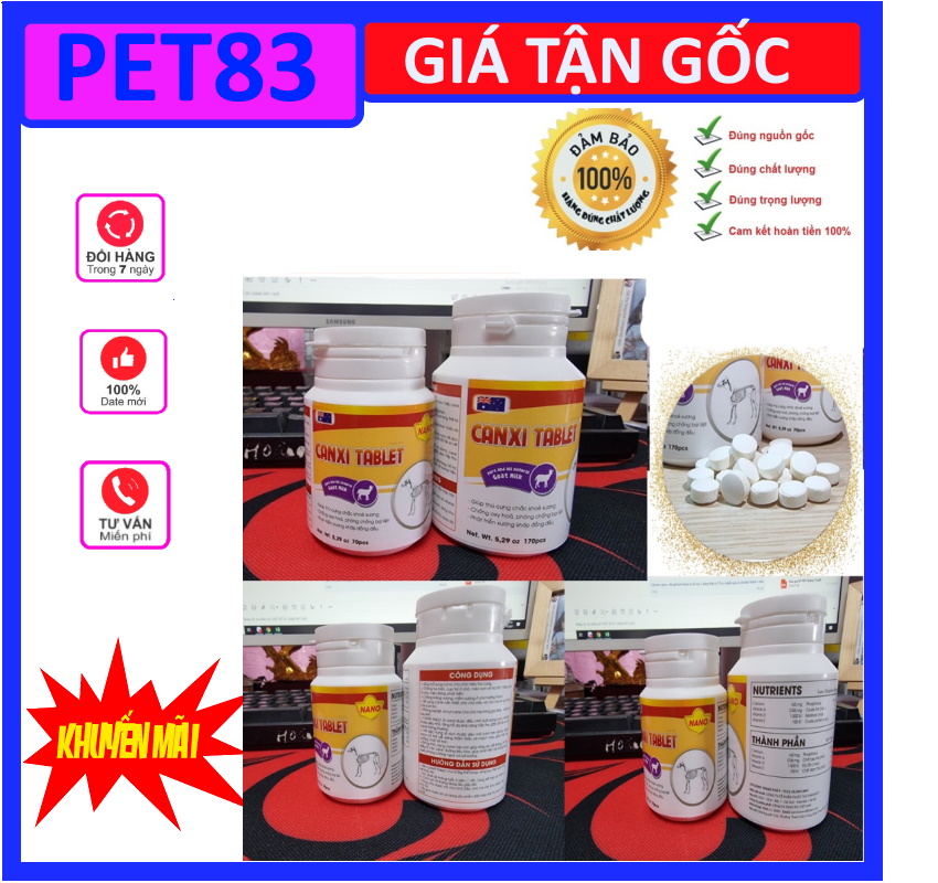 {Free Ship} Canxi cho chó mèo Canxi Tablet, Canxi Nano, Canxi cho thú cưng, Nutrients  Canxi bổ sung cho chó, canxi bổ sung cho mèo, bổ sung khoáng chất chó mèo, sản phẩm mới giá ra mắt