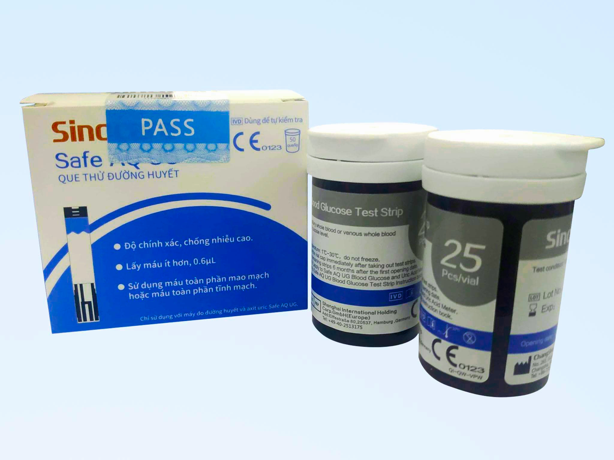 Bộ 50 que thử đường huyết cho máy Sinocare Safe AQ UG + Tặng 50 kim chích máu