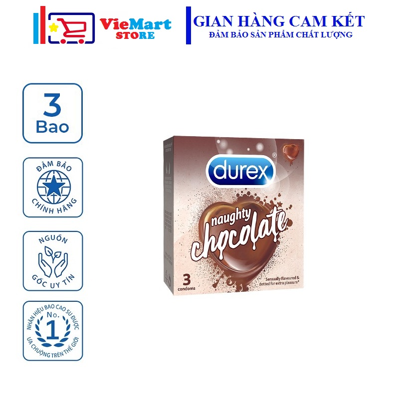 [HCM]Bao cao su Durex Naughty Chocolate 3 bao