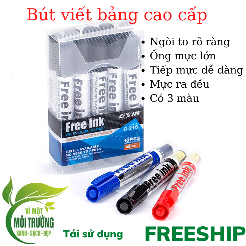 Hộp 10 bút bảng trắng xoá được vb-g1 có ông mực lớn 5,5ml vtlshop