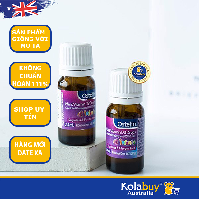 Ostelin Vitamin D3 Drops 2.4ml dạng giọt cho bé của Úc